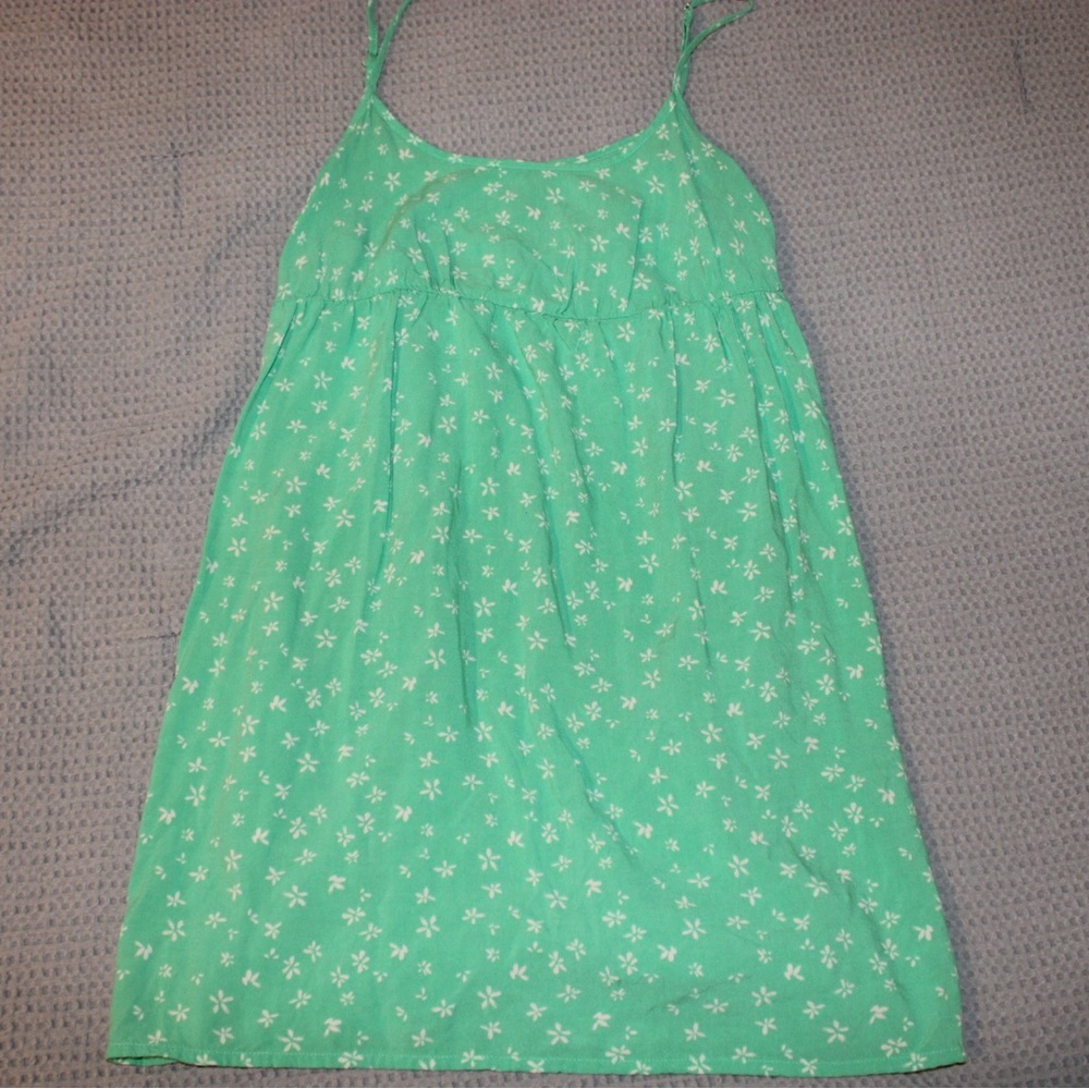 Green Floral Mini Dress